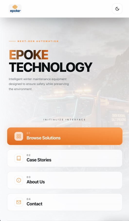 EPOKE touchscreen home screen example