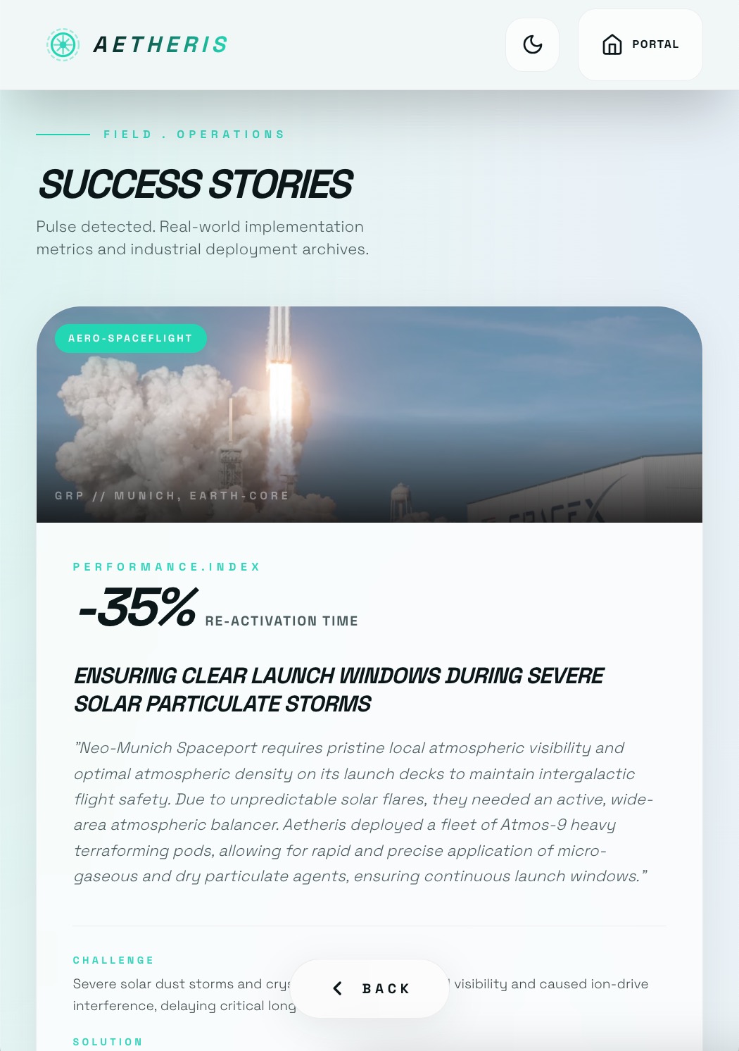 Touchscreen success stories page example